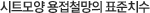 시트모양 용접철망의 표준치수